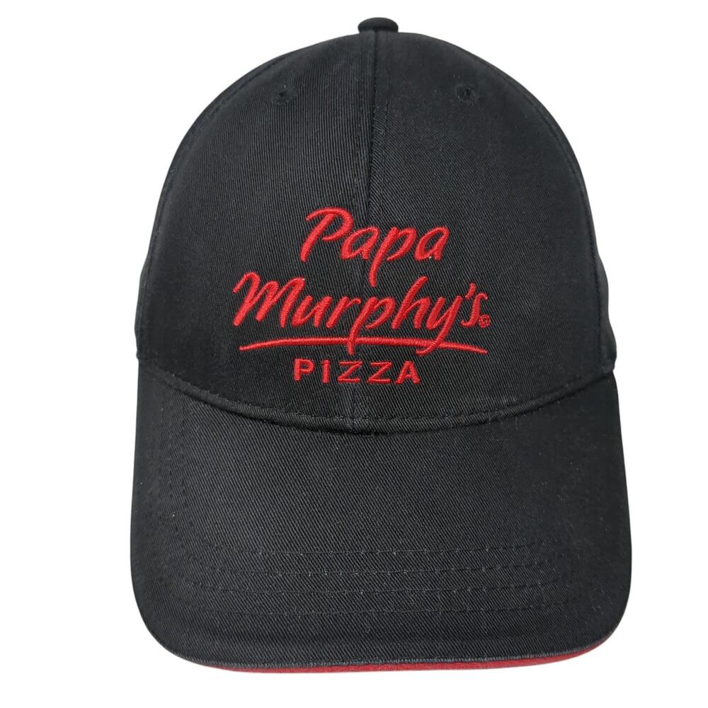 Papa Murphy's Pizza Strapback Hat Black One Size Adjustable Crest